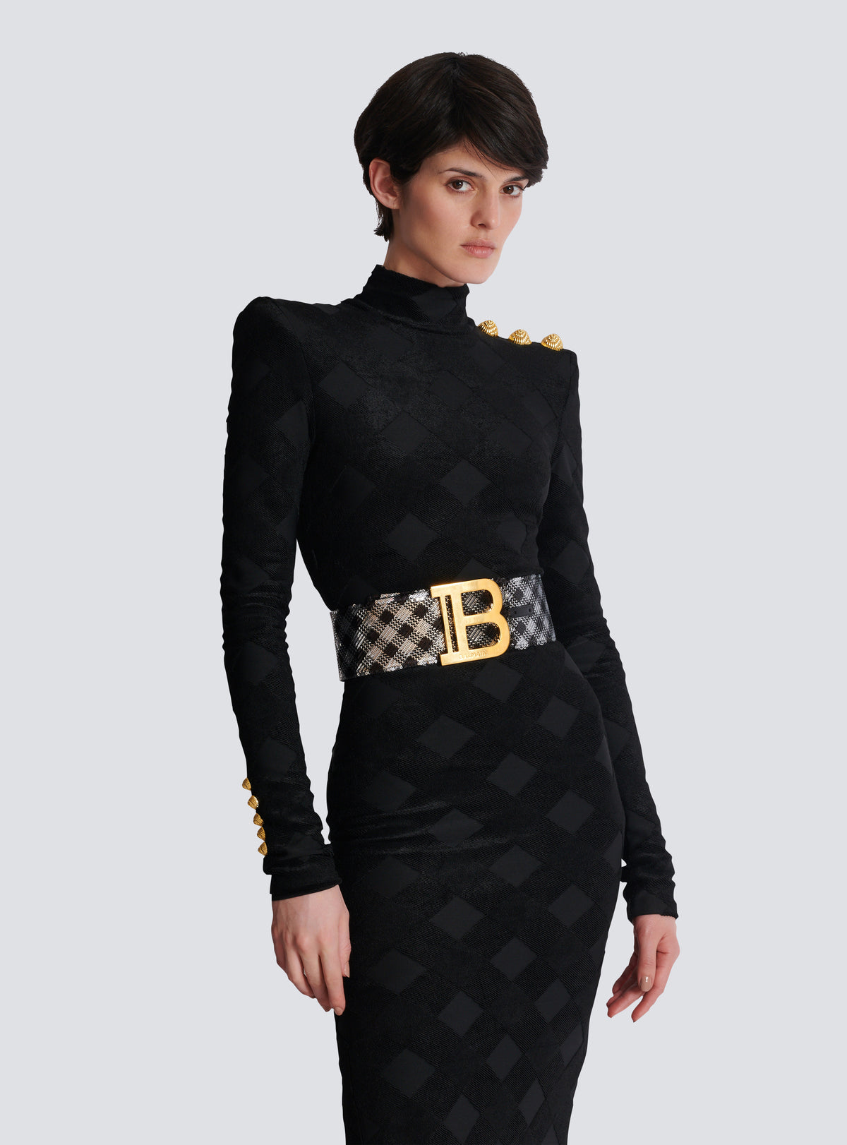Ceinture b-belt brodée vichy - Noir & Cristal