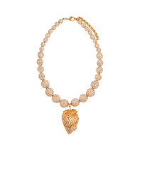 Collier fraise en métal et strass - Or & Argent