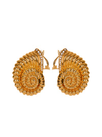 Boucles d’oreilles Escargot en laiton et strass - Or
