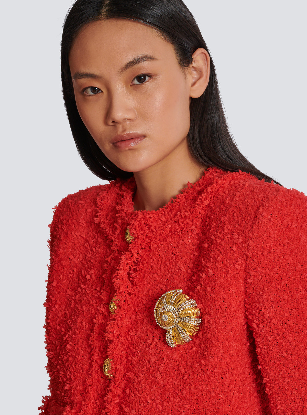 Broche escargot en laiton et strass - Or & Argent