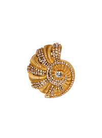 Snail brooch in brass and rhinestones - Gold & Silver