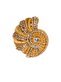 Broche escargot en laiton et strass - Or & Argent