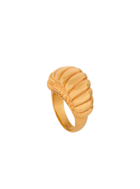 Bague escargot en laiton et cristaux - Or