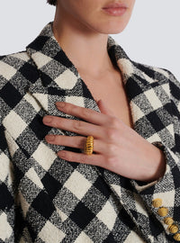 Bague Escargot en laiton et cristaux - Or