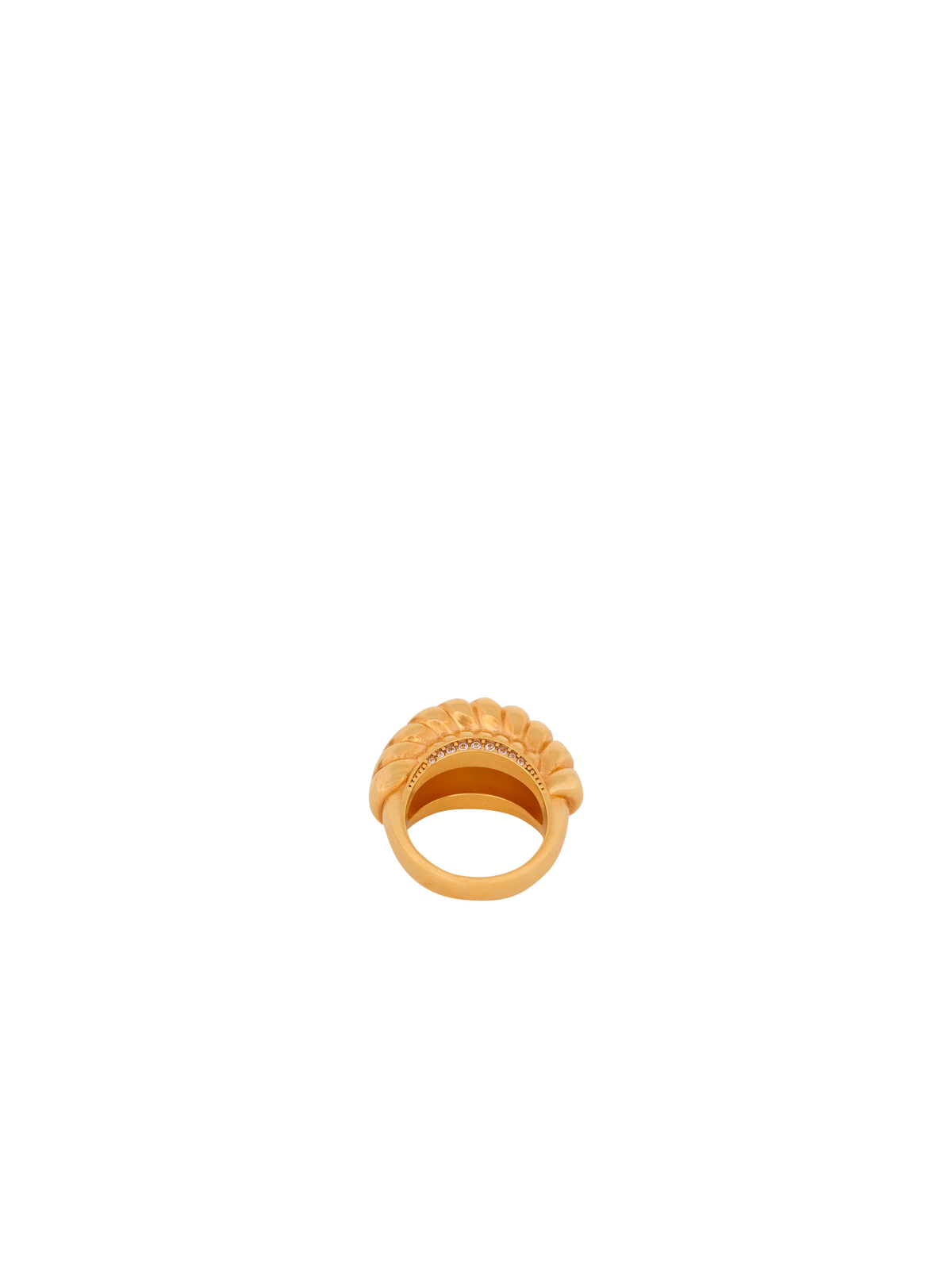 Bague escargot en laiton et cristaux - Or