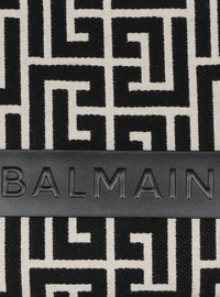 Sac cabas b-army 42 en jacquard monogramme et cuir - Ivoire & Noir