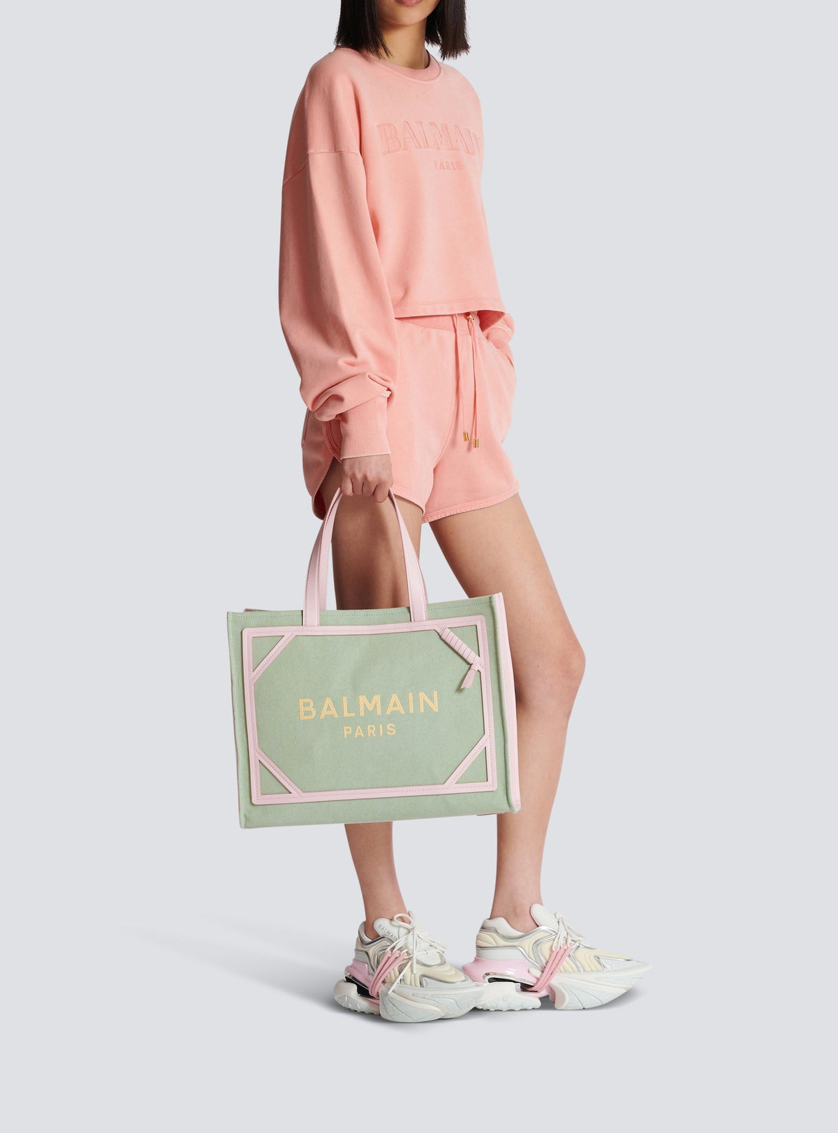 Sac cabas B-Army en toile et cuir - Vert