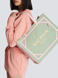 Sac cabas B-Army en toile et cuir - Vert