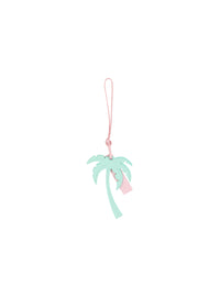 Palm tree leather charm - Light Pink & Mint Green