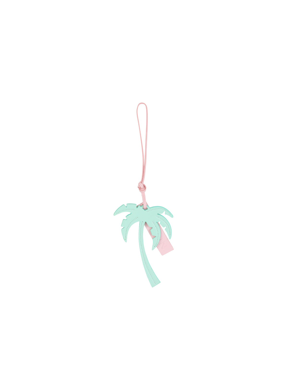 Palm tree leather charm - Light Pink & Mint Green