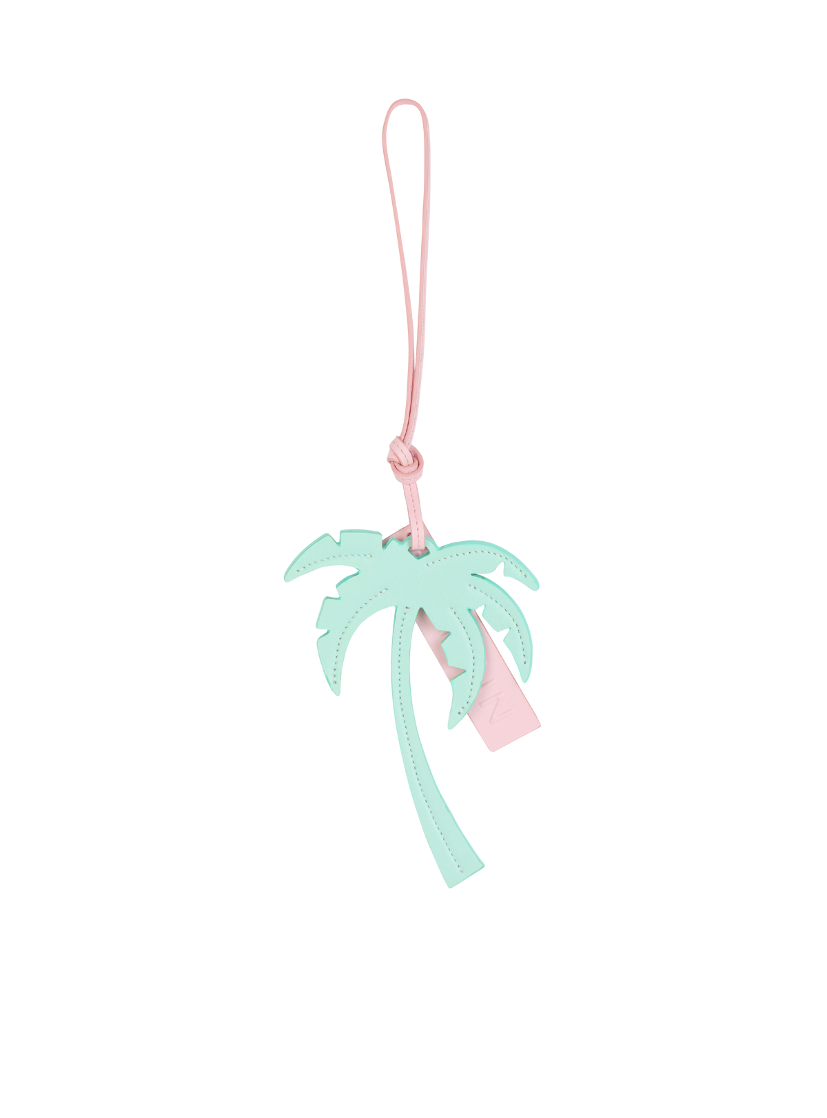 Charm palmier cuir - Rose Clair & Vert Menthe