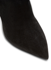Bottes eva à talons en cuir suédé plissé - Noir
