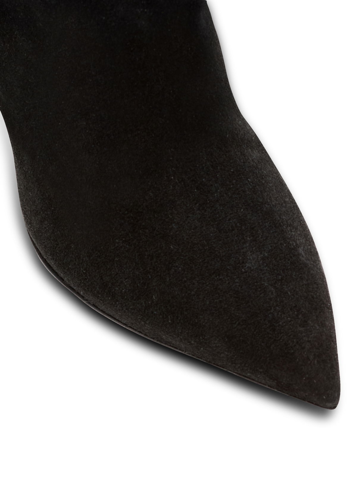 Bottes eva à talons en cuir suédé plissé - Noir