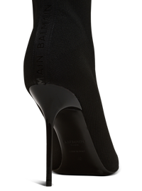 Bottines skye en tricot et cuir verni - Noir & Blanc
