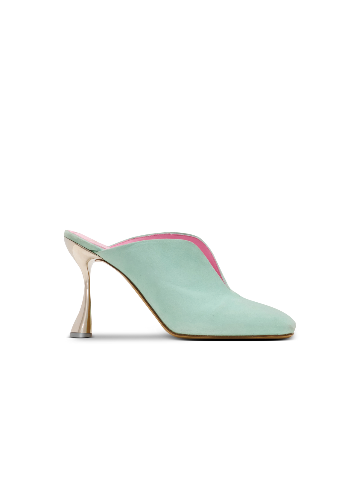 Mules eden à talons en cuir suédé - Bleu