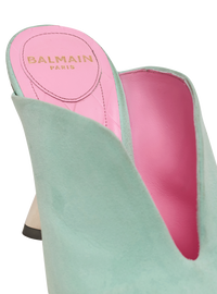 Mules eden à talons en cuir suédé - Bleu