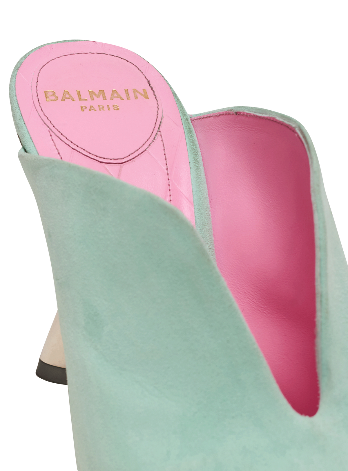 Mules eden à talons en cuir suédé - Bleu