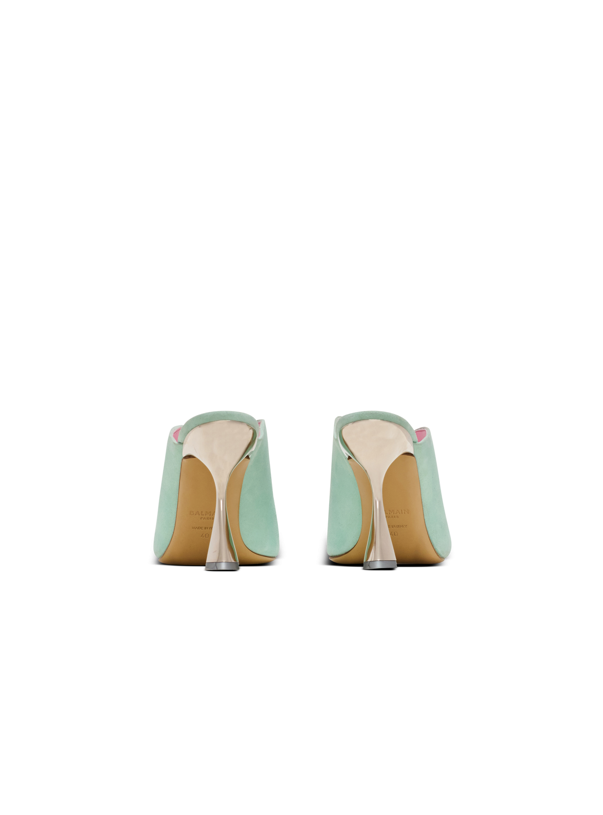 Mules eden à talons en cuir suédé - Bleu