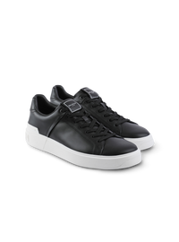 Baskets b-court en cuir de veau - Noir & Blanc