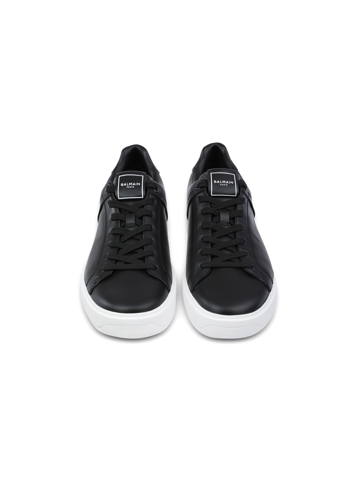 Baskets b-court en cuir de veau - Noir & Blanc