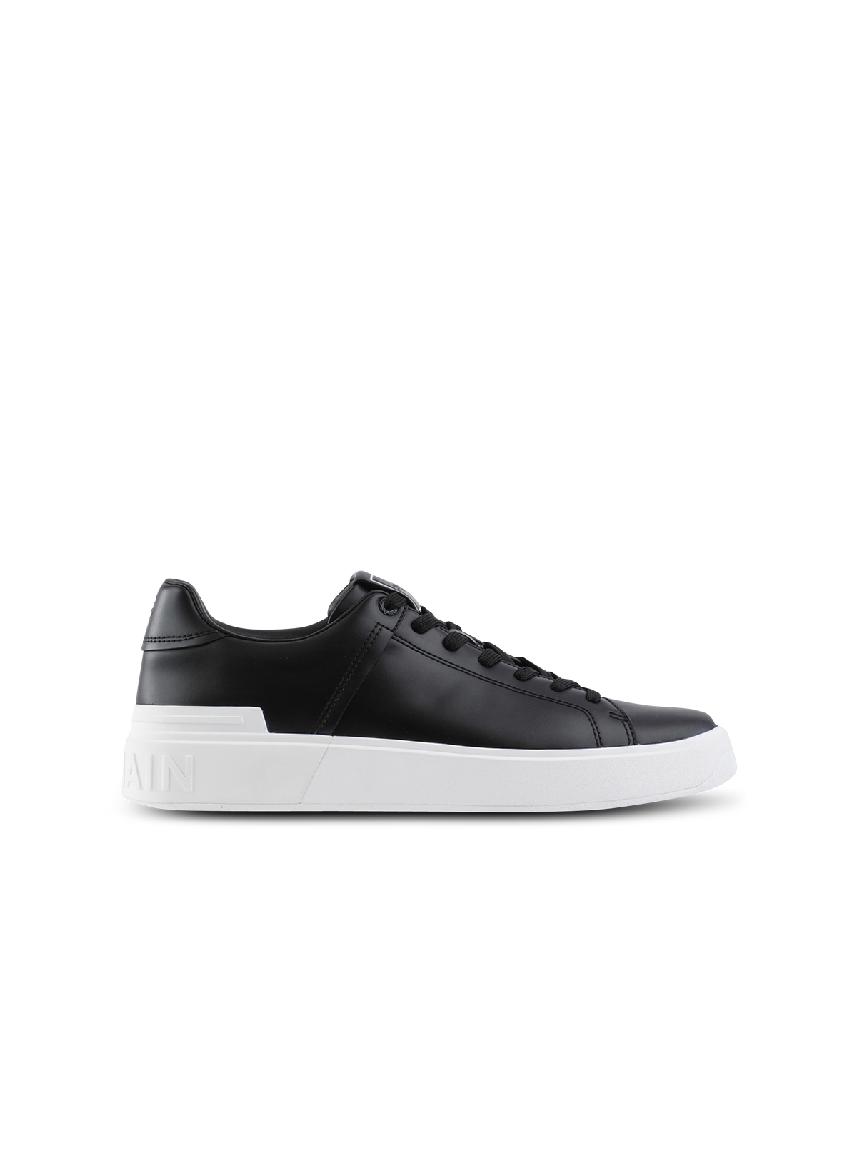 Baskets b-court en cuir de veau - Noir & Blanc