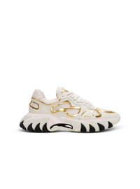 Baskets b-east en cuir - Blanc & Or