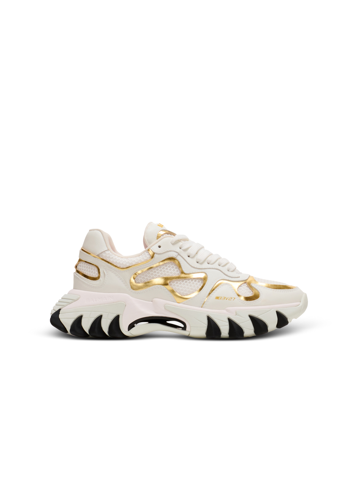 Baskets b-east en cuir - Blanc & Or
