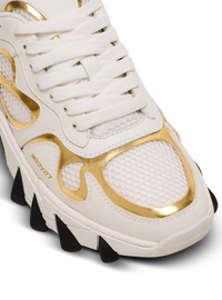 Baskets b-east en cuir - Blanc & Or