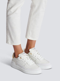 Baskets b-court flip en cuir de veau - Blanc & Or