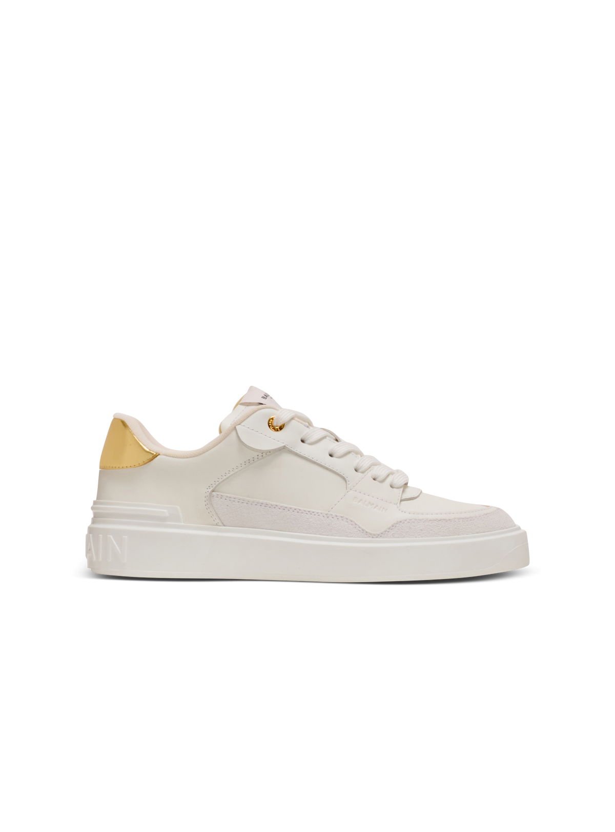Baskets b-court flip en cuir de veau - Blanc & Or
