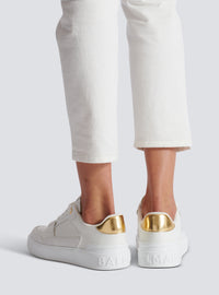 Baskets b-court flip en cuir de veau - Blanc & Or