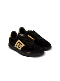 Baskets balmain swan en cuir suédé - Noir & Or