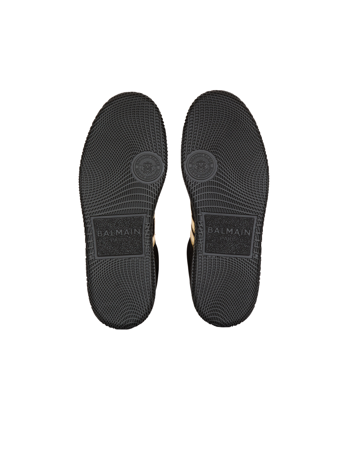 Baskets balmain swan en cuir suédé - Noir & Or