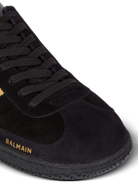 Baskets balmain swan en cuir suédé - Noir & Or