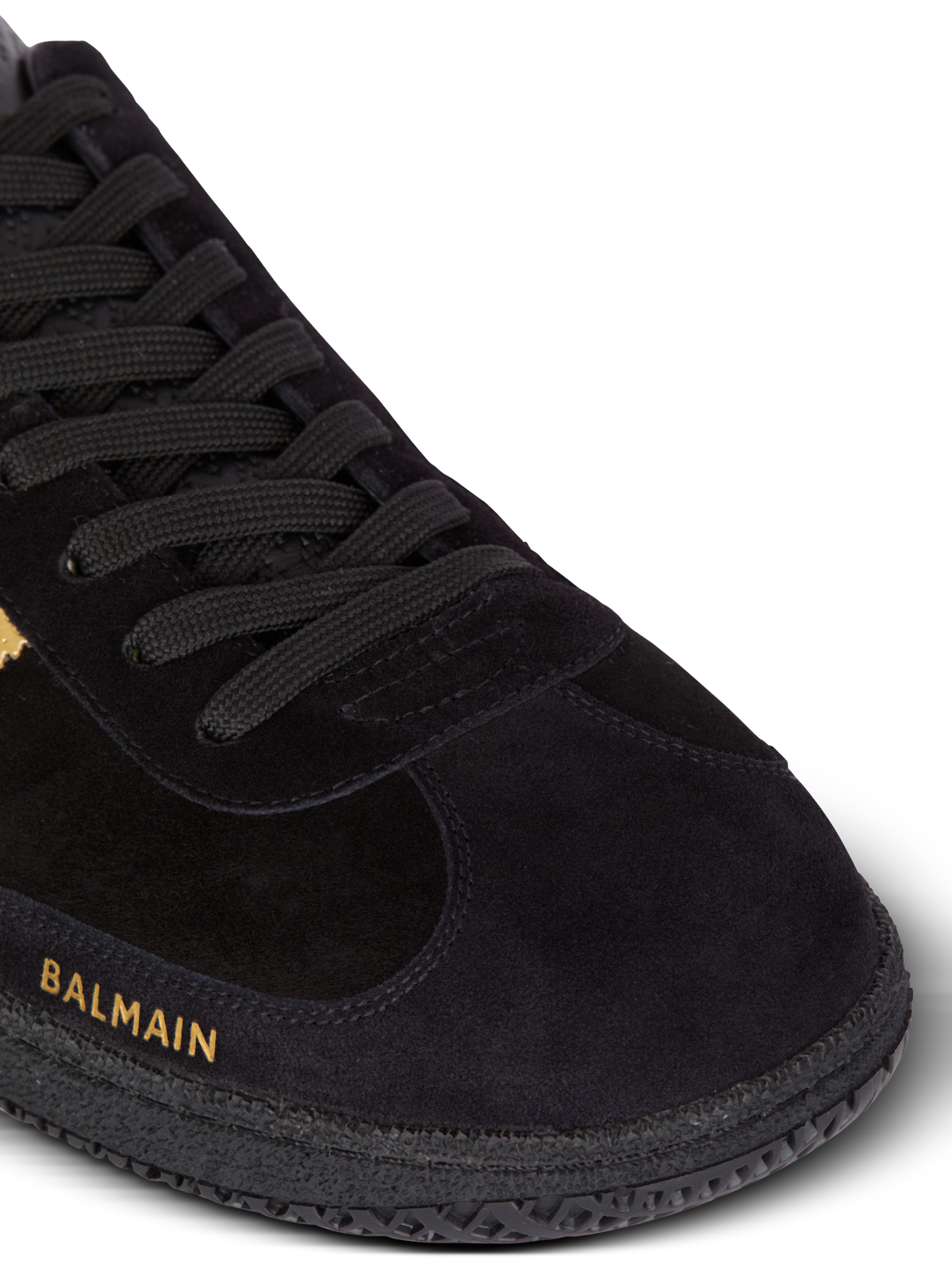 Baskets balmain swan en cuir suédé - Noir & Or