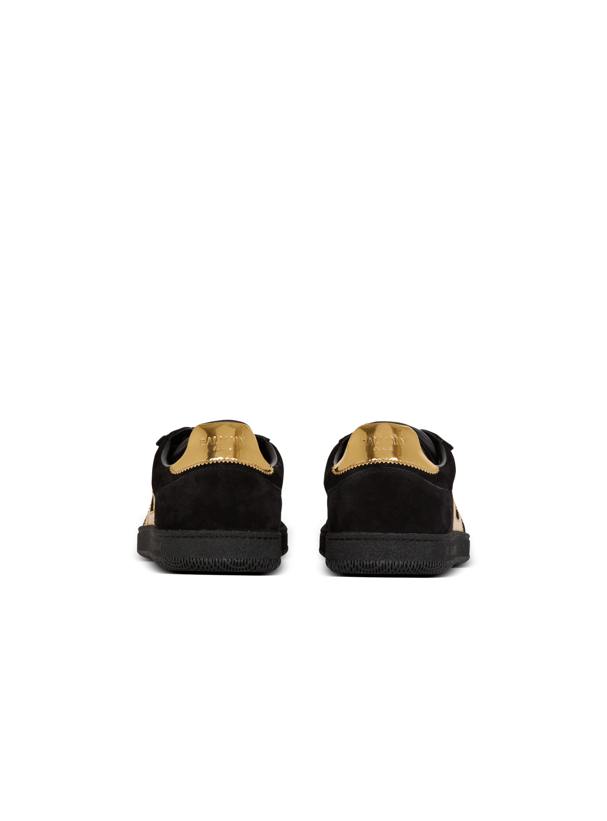Baskets balmain swan en cuir suédé - Noir & Or