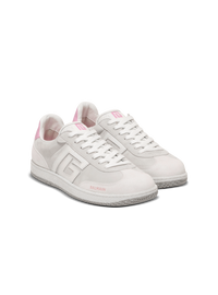 Baskets balmain swan en cuir de veau et cuir suédé - Rose