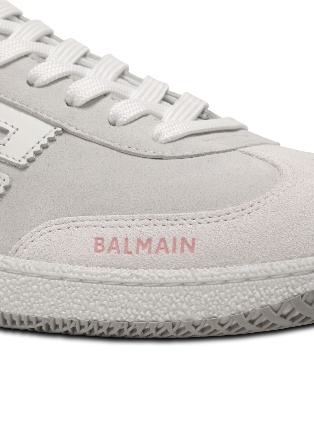 Baskets balmain swan en cuir de veau et cuir suédé - Rose