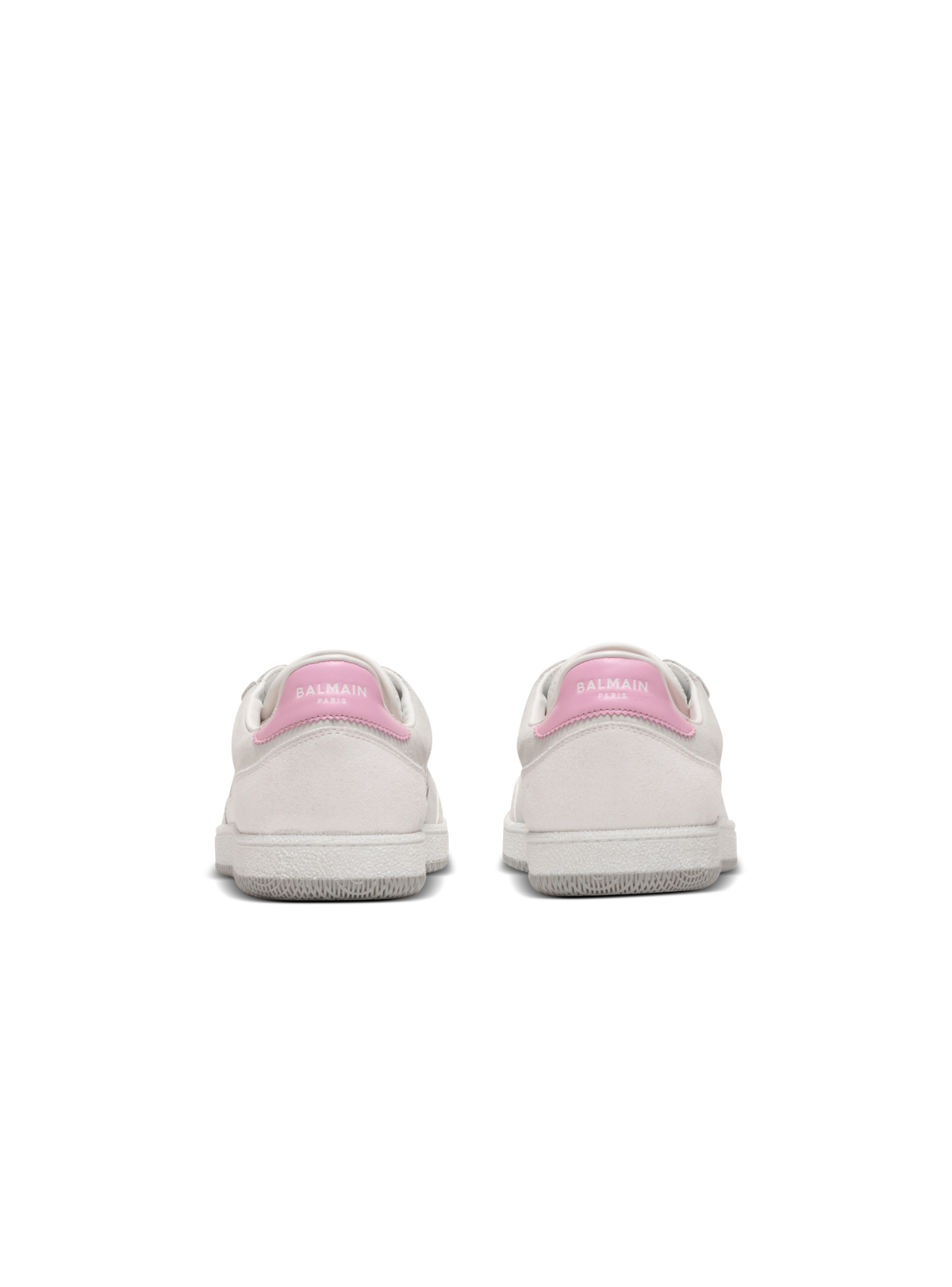 Baskets balmain swan en cuir de veau et cuir suédé - Rose