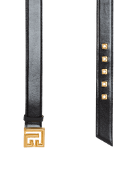 Ceinture PB 3,5 cm - cuir de veau froissé - Noir