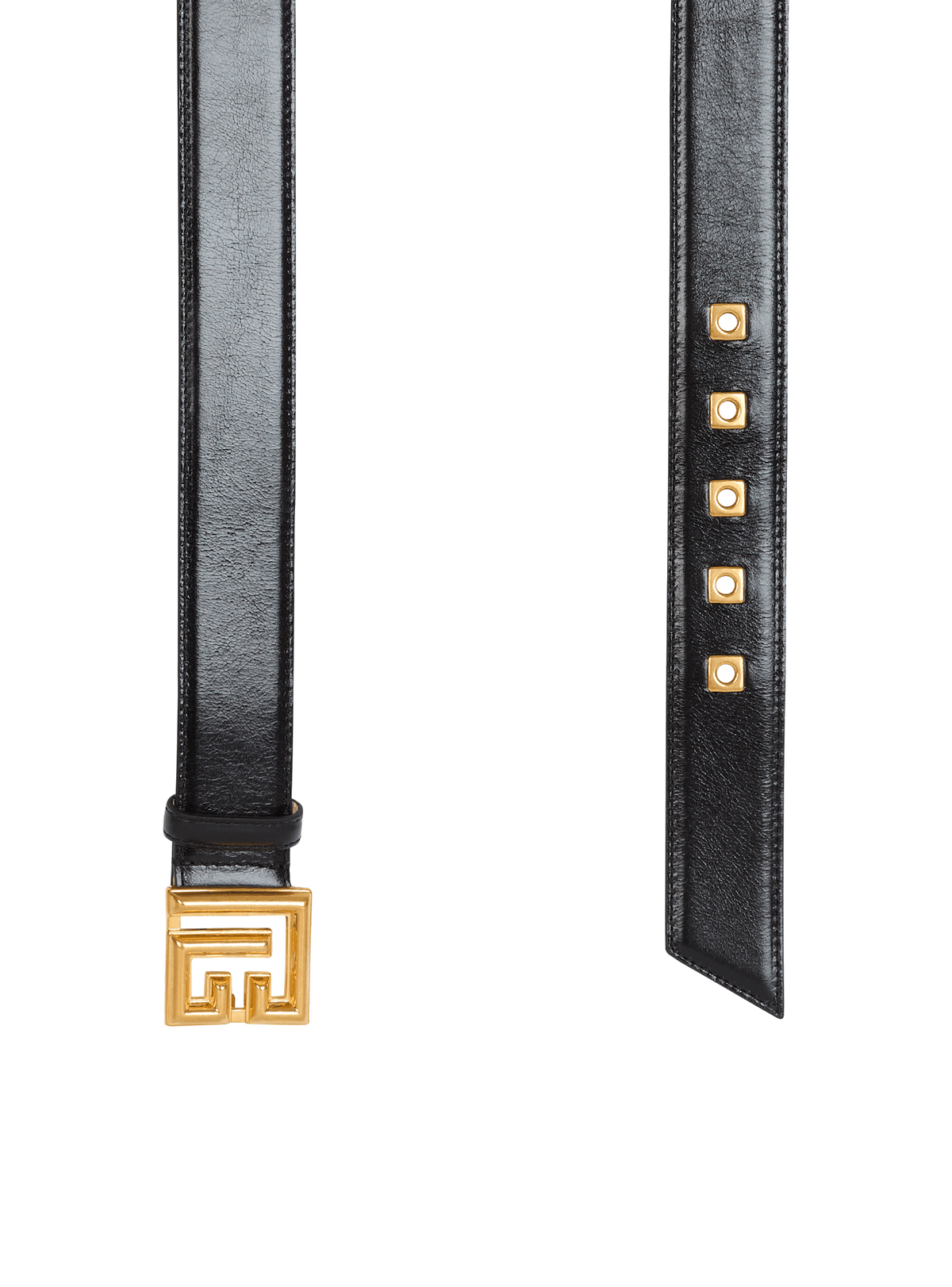 Ceinture PB 3,5 cm - cuir de veau froissé - Noir