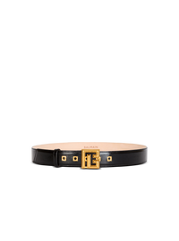 Ceinture PB 3,5 cm - cuir de veau froissé - Noir
