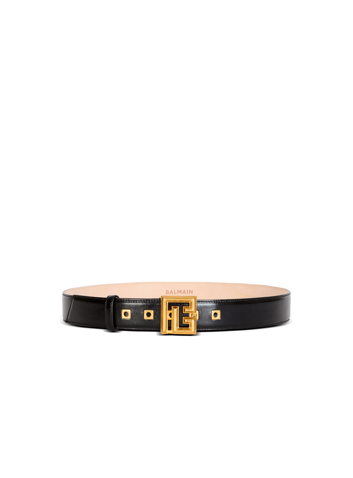 Ceinture PB 3,5 cm - cuir de veau froissé - Noir