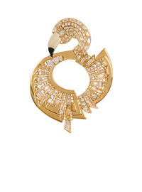 Broche flamant rose en laiton et cristaux  - Or Fort & Cristal