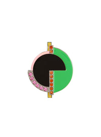 Broche Art Déco à strass en laiton - Vert