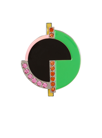 Broche art déco à strass - Vert