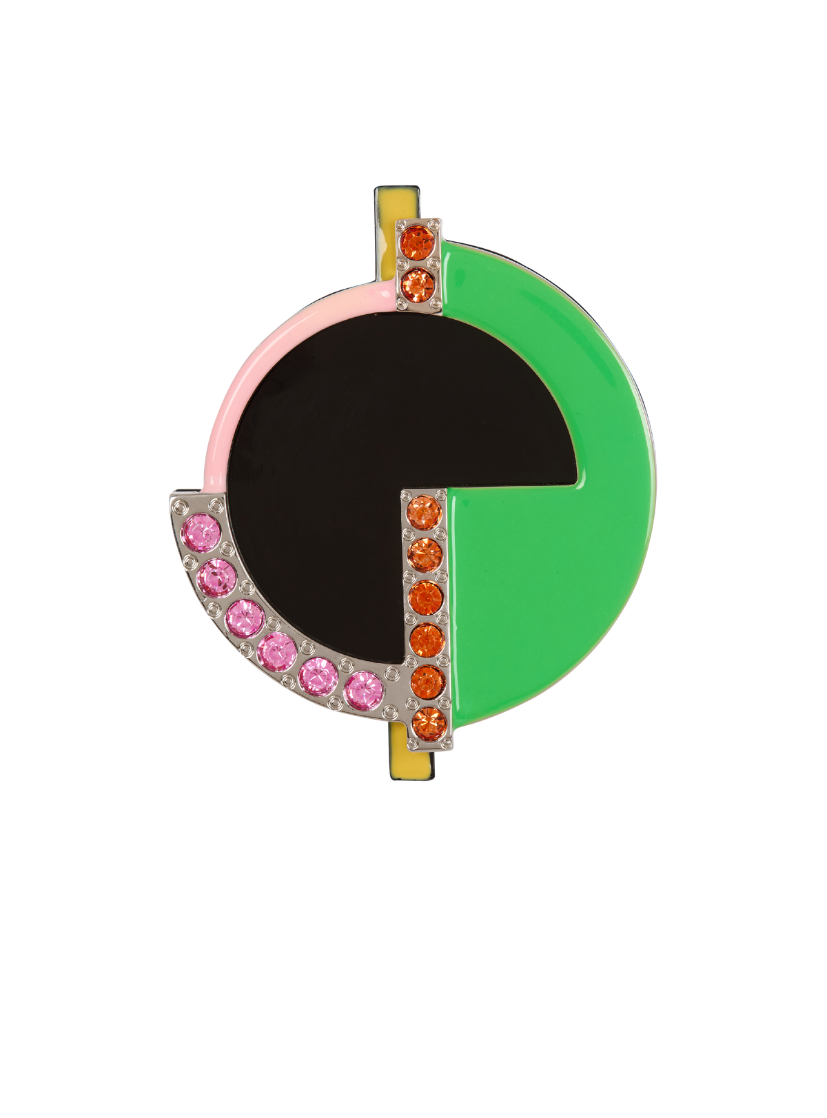 Broche art déco à strass - Vert