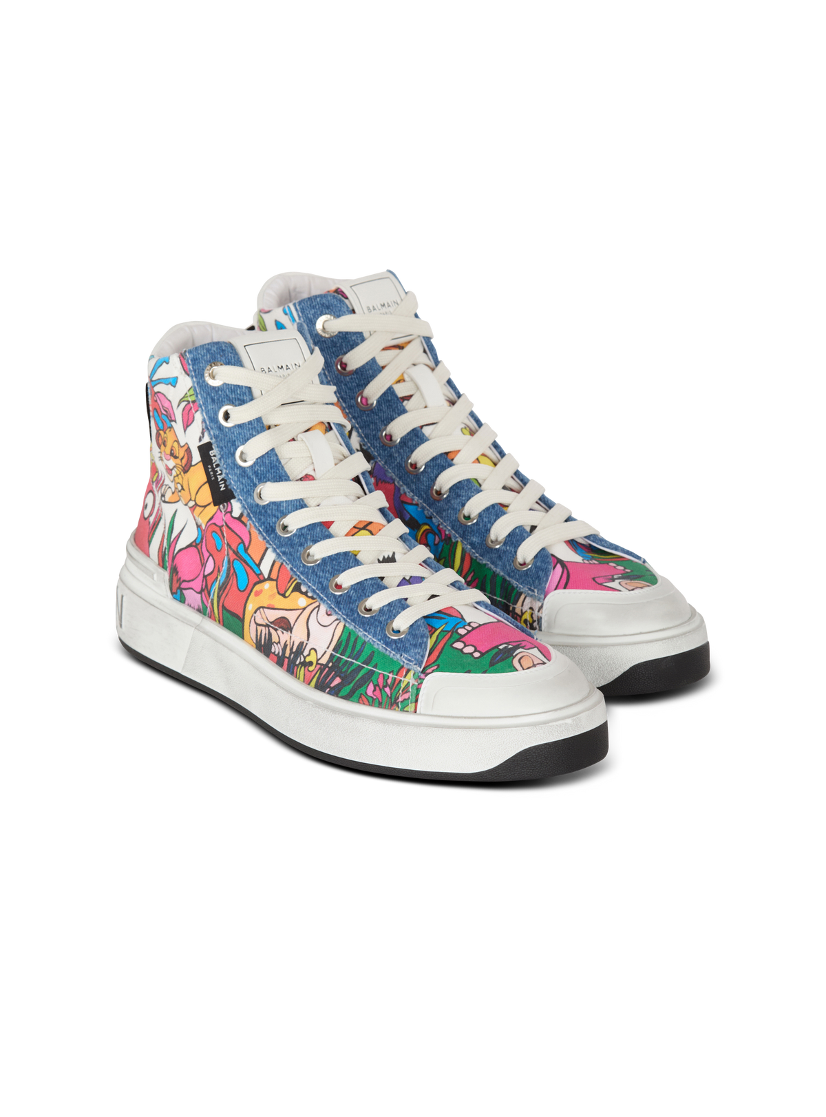 Disney x balmain : the lion king - baskets b-court high top imprimées enfant précoce - Multicolore