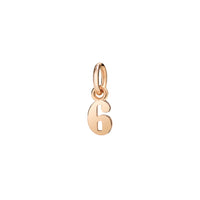 Charm Chiffre 6 en or rose 9K - Or Rose