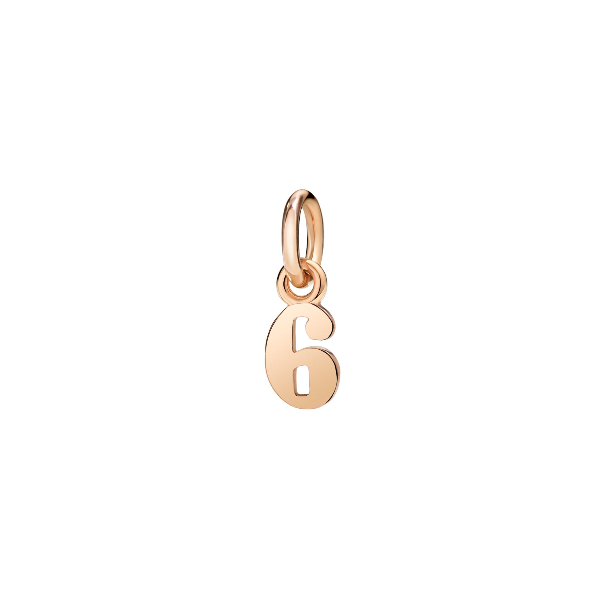 Charm Chiffre 6 en or rose 9K - Or Rose